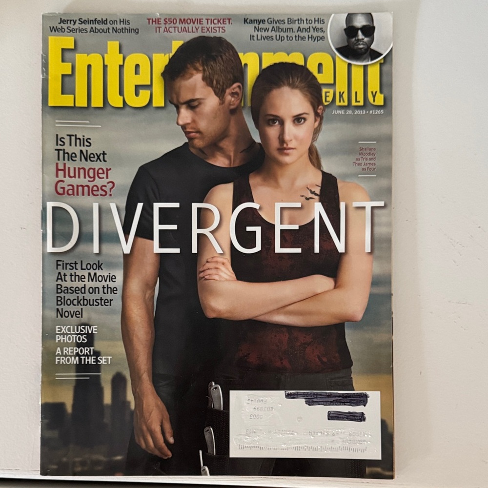 Divergent Entertainment Weekly Magazine June 28 2013 Shailene Woodley Theo James